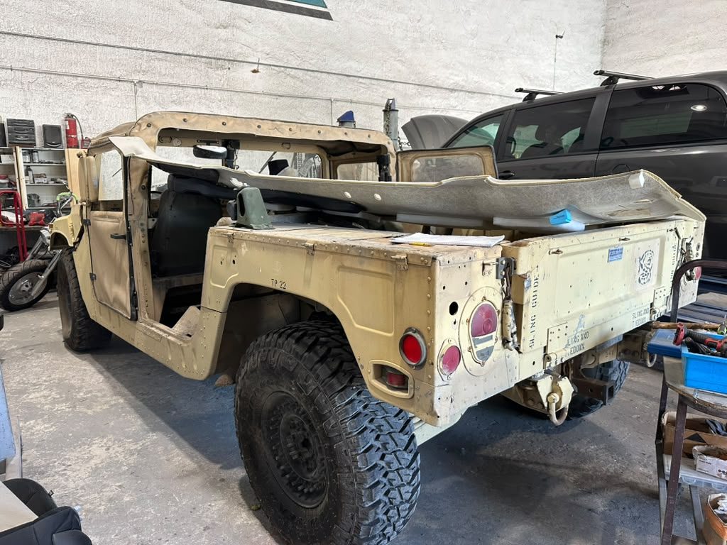 Humvee in the shop
