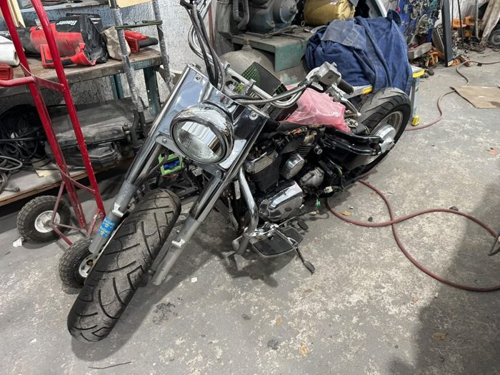 Motorcycle in the shop