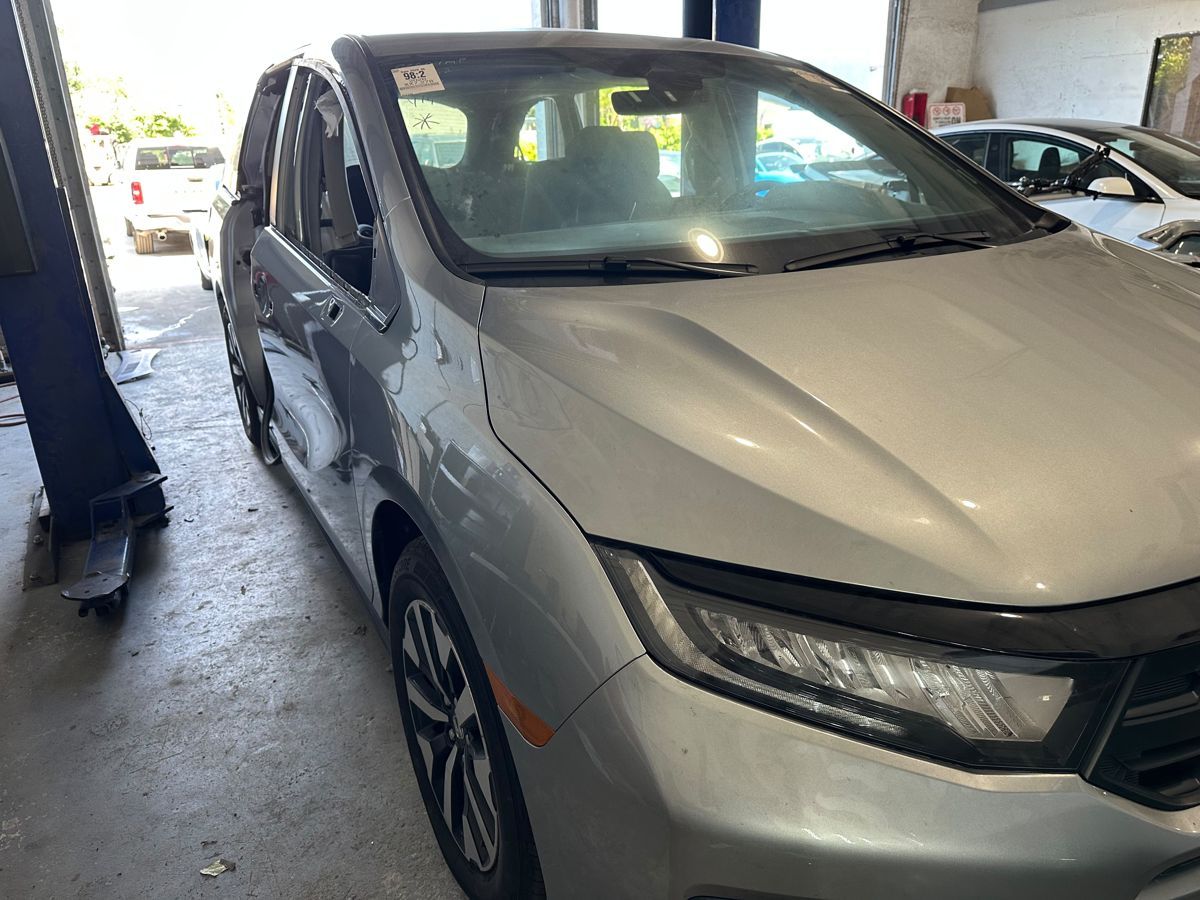 Minivan in for repair